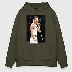 Толстовка оверсайз мужская Queen: Freddie, цвет: хаки