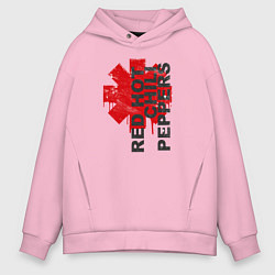 Толстовка оверсайз мужская Red Hot Chili Peppers, цвет: светло-розовый