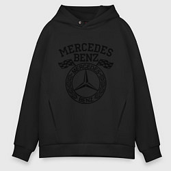 Толстовка оверсайз мужская Mercedes Benz, цвет: черный