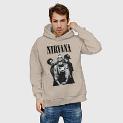 Толстовка оверсайз мужская Nirvana Group, цвет: миндальный — фото 2