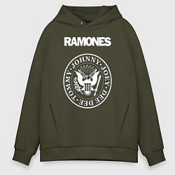 Толстовка оверсайз мужская Ramones, цвет: хаки