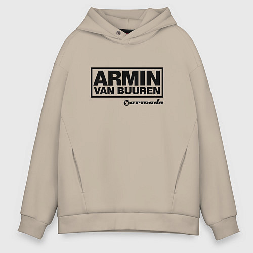 Мужское худи оверсайз Armin van Buuren / Миндальный – фото 1