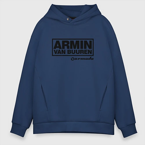 Мужское худи оверсайз Armin van Buuren / Тёмно-синий – фото 1