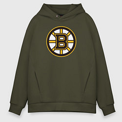 Толстовка оверсайз мужская Boston Bruins, цвет: хаки