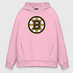 Толстовка оверсайз мужская Boston Bruins, цвет: светло-розовый