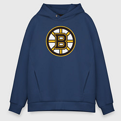 Толстовка оверсайз мужская Boston Bruins, цвет: тёмно-синий