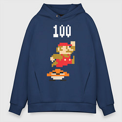 Толстовка оверсайз мужская Mario: 100 coins, цвет: тёмно-синий
