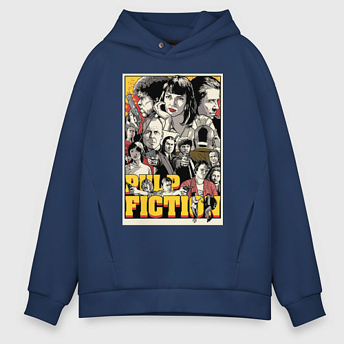 Мужское худи оверсайз Pulp Fiction Stories / Тёмно-синий – фото 1