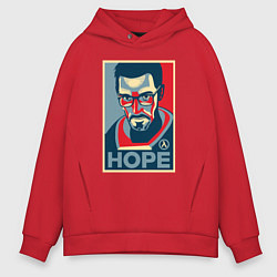 Толстовка оверсайз мужская Half-Life: Hope, цвет: красный