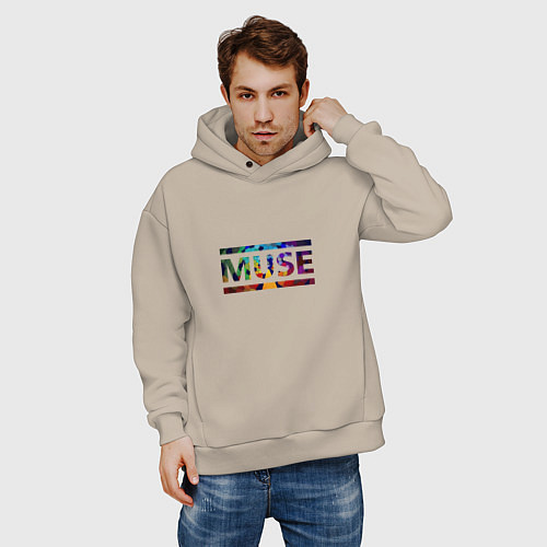 Мужское худи оверсайз Muse Colour / Миндальный – фото 3