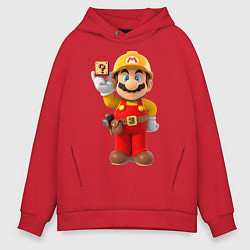 Толстовка оверсайз мужская Super Mario, цвет: красный