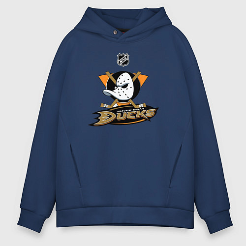 Мужское худи оверсайз NHL: Anaheim Ducks / Тёмно-синий – фото 1