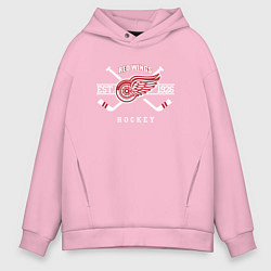 Толстовка оверсайз мужская Detroit Red Wings: Est.1926, цвет: светло-розовый