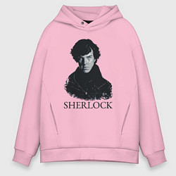 Толстовка оверсайз мужская Sherlock Art, цвет: светло-розовый