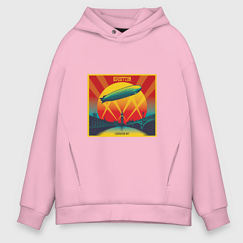 Мужское худи оверсайз Led Zeppelin / Светло-розовый – фото 1