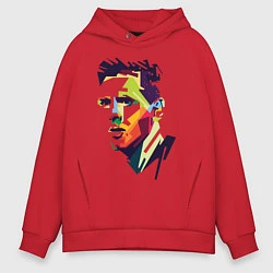 Толстовка оверсайз мужская Lionel Messi: fun-art, цвет: красный