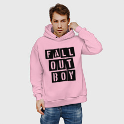 Толстовка оверсайз мужская Fall Out Boy: Words, цвет: светло-розовый — фото 2