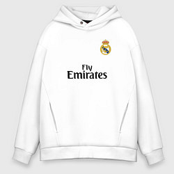 Толстовка оверсайз мужская Real Madrid: Fly Emirates, цвет: белый