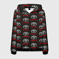 Толстовка 3D на молнии мужская Toyota, цвет: 3D-черный