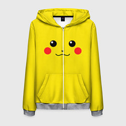 Толстовка 3D на молнии мужская Happy Pikachu, цвет: 3D-меланж