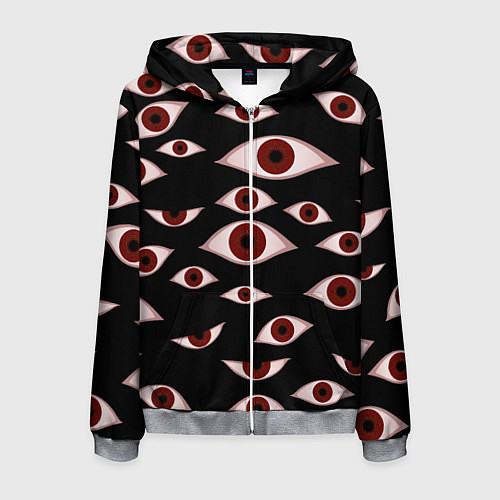 Мужская толстовка на молнии Глаза / 3D-Меланж – фото 1