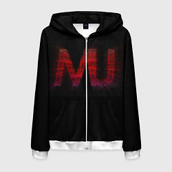 Толстовка 3D на молнии мужская Manchester United team, цвет: 3D-белый