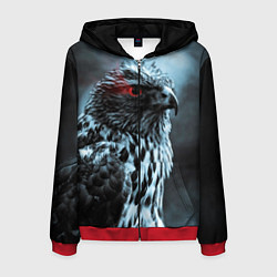 Толстовка 3D на молнии мужская Ночной орёл, цвет: 3D-красный
