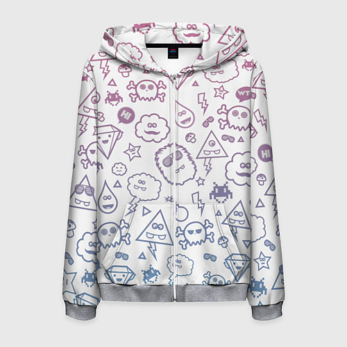 Мужская толстовка на молнии Монстрики / 3D-Меланж – фото 1