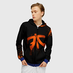 Толстовка 3D на молнии мужская Fnatic: Black collection, цвет: 3D-синий — фото 2