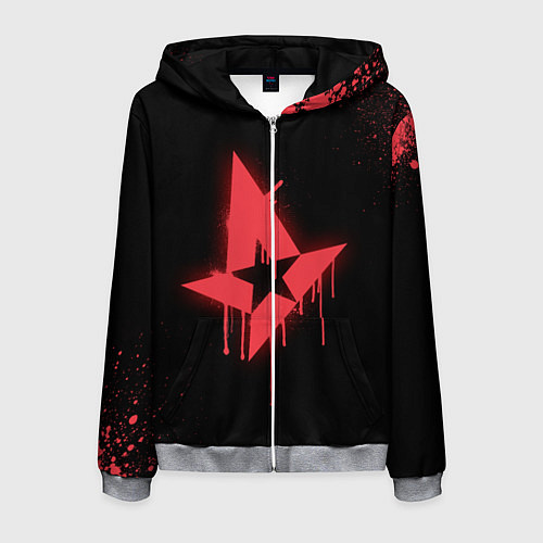 Мужская толстовка на молнии Astralis: Black collection / 3D-Меланж – фото 1