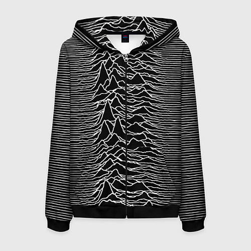 Мужская толстовка на молнии Joy Division: Unknown Pleasures / 3D-Черный – фото 1