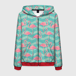 Мужская толстовка на молнии Flamingo Pattern