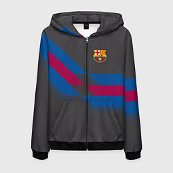 Толстовка 3D на молнии мужская Barcelona FC: Dark style, цвет: 3D-черный