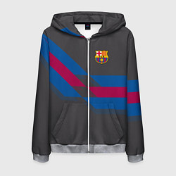 Толстовка 3D на молнии мужская Barcelona FC: Dark style, цвет: 3D-меланж