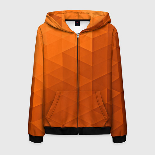 Мужская толстовка на молнии Orange abstraction / 3D-Черный – фото 1