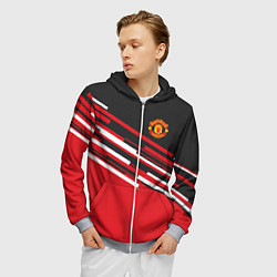 Толстовка 3D на молнии мужская Man UTD FC: Sport Line 2018, цвет: 3D-меланж — фото 2