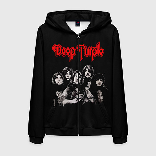 Мужская толстовка на молнии Deep Purple / 3D-Черный – фото 1