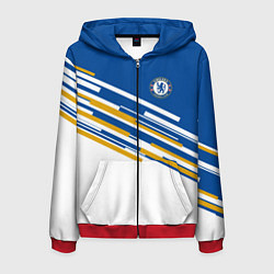 Толстовка 3D на молнии мужская FC Chelsea: Colour Line, цвет: 3D-красный