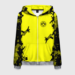 Толстовка 3D на молнии мужская FC Borussia Dortmund: Yellow Original, цвет: 3D-меланж
