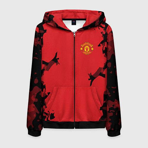 Мужская толстовка на молнии FC Manchester United: Red Original / 3D-Черный – фото 1