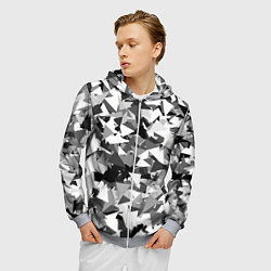 Толстовка 3D на молнии мужская Городской серый камуфляж, цвет: 3D-меланж — фото 2