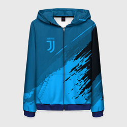 Толстовка 3D на молнии мужская FC Juventus: Blue Original, цвет: 3D-синий