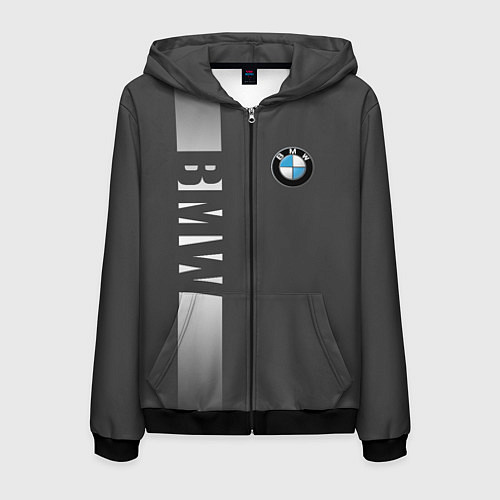 Мужская толстовка на молнии BMW SPORT / 3D-Черный – фото 1