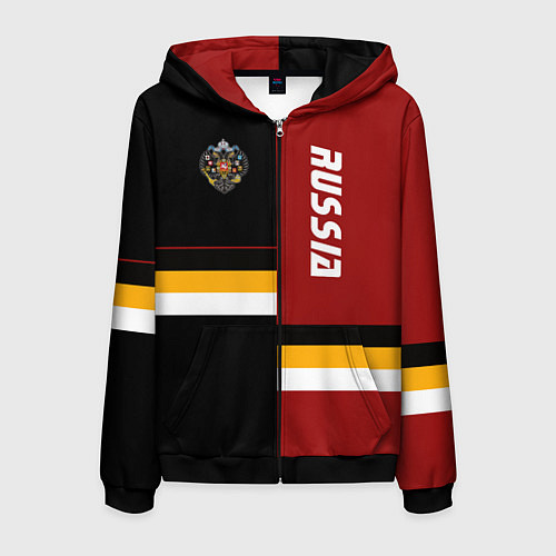 Мужская толстовка на молнии Russian Empire / 3D-Черный – фото 1