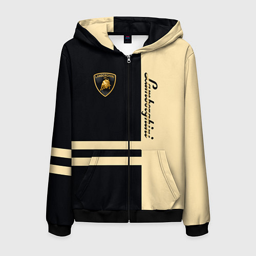 Мужская толстовка на молнии Lamborghini Sport / 3D-Черный – фото 1