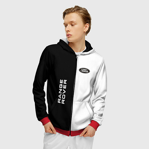 Мужская толстовка на молнии Land Rover: Range Rover / 3D-Красный – фото 3
