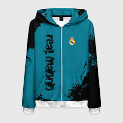 Толстовка 3D на молнии мужская Real madrid - grange style, цвет: 3D-белый