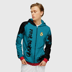 Толстовка 3D на молнии мужская Real madrid - grange style, цвет: 3D-красный — фото 2