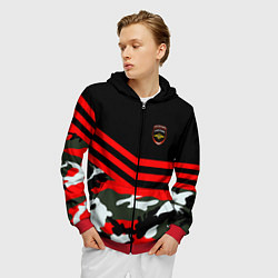 Толстовка 3D на молнии мужская Полиция: Камуфляж, цвет: 3D-красный — фото 2
