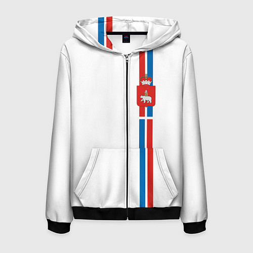 Мужская толстовка на молнии Пермский край / 3D-Черный – фото 1